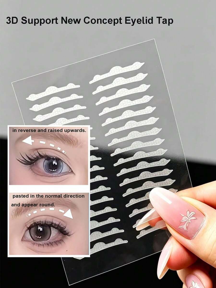 3D Stereoscopic Support Double Eyelid Tape, Invisible Waterproof Eyelid Lifting Strips Suitable For Single Eyelids, Droopy Eyes, Perfect For Daily Makeup, Parties And Work Use