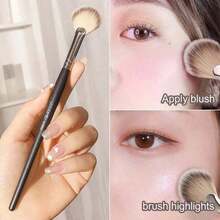 1pc  Brush Soft Brush Blusher Powder Cosmetic 2 In 1 Make Up Brush - 1個 - 查看 3