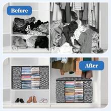 Direct 100L 4 Pack Storage Containers Large Clothes Storage Bins Foldable Organization And Storage Bags With Reinforced Handle Clear Window For Bedding Blankets Clothing Black - Black - View 4