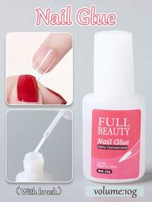 FULL BEAUTY 1支10克透明假指甲胶水，超强凝胶指甲粘合剂，装饰粘合剂，延长加固粘合剂，柔软指甲贴纸凝胶，速干持久美甲工具 - 彩色 - 查看 10