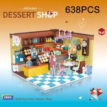 Multiple Styles Girly-Themed Realistic Indoor Scene Mini Particle Building Blocks, Street View House Assembly Model, High-Difficulty Handmade DIY Puzzle Decor, Stress-Relief Collectible Creative Gift Toy - Multicolor - View 18