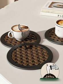 Tấm lót cách nhiệt silicon đan mây, dùng trong gia đình, chống bỏng cho nồi, bát, tấm lót bàn chịu nhiệt, đế lót ly. - không có - Xem 6