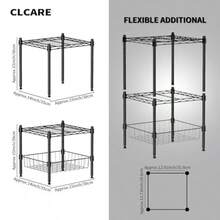 Estante apilable ajustable apilable y expandible estantería de almacenamiento resistente estante organizador de gabinete negro 1 nivel CLB001 - Ver 3