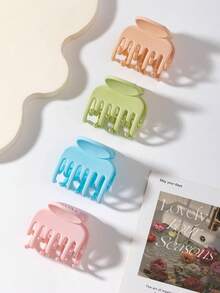 4 piezas de pinzas para el cabello de color mate suave, pinzas mini antideslizantes lindas adecuadas para mujeres & niñas para uso diario, aplicables para maquillaje, escuela, viajes y vacaciones de verano, accesorios para el cabello de playa - Multicolor - Ver 4
