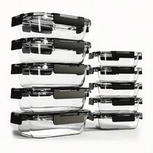 10pcs Glass Food Storage Container With Lid, Meal Preparation Container With Snap Lid, Sealed Lunch Box, High Borosilicate, Suitable For Home And Restaurant Use - View 2