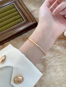 1pc Women's Square Gold Watch, Minimalist & Fashionable, Suitable For Daily Wear, Best Gift Choice For Holidays - Gold - View 5
