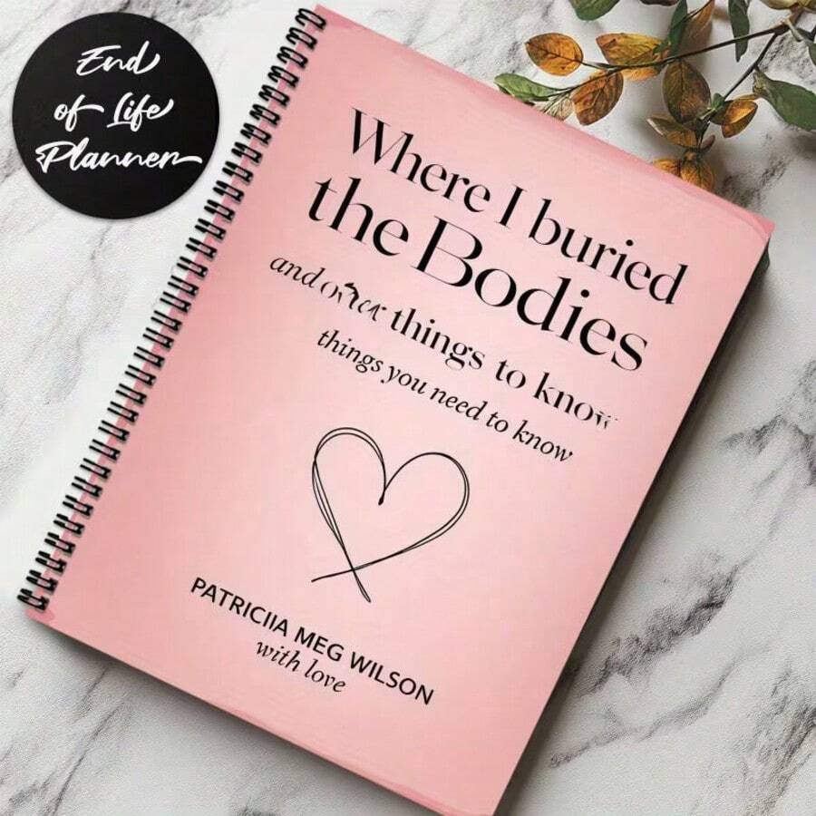 1pc Spiral Notebook For End-Of-Life Planning, "I Have Passed Away" Guidance For Final Arrangements, Synthetic Gemstone When I'm Gone Handbook, Planning Book - C - View 1