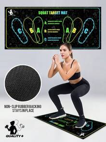 1pc 35x80cm (13.78x31.5 Inches) 1000GSM High Density Silicone Yoga Mat | Non-Slip Wear-Resistant Waterproof Fitness Training Mat | With Foot Position Guide Line Suitable For Squats, Yoga, Strength Training | Suitable For Wooden Floor, Tile, Cement | Washable And Easy To Clean, Multipurpose Home Gym Exercise Mat - Multicolor - View 18