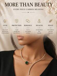 1 buah Kalung Oval Baru, Kalung Rhinestone Gaya Mewah Minimalis, Kalung Serbaguna yang Dapat Disesuaikan untuk Wanita - Perak - View 6