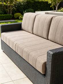 1pc Thick Plush Fabric Stretch Outdoor Sofa Cover, Pet-Friendly Machine Washable, Fade-Resistant Durable Easy Storage, Garden Patio Holiday Decor, Fits 1/2/3/4 Seater Patio Sofa Cushion - Brown - View 5