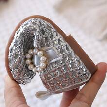 1 Pair Kids Bird Nest Design Sandals, Soft Sole Breathable Princess Toddler Beach Shoes, Minimalist Style - Silver - View 9