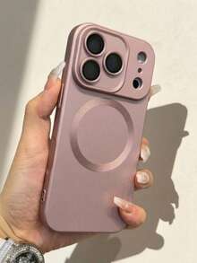 1 Ốp lưng điện thoại Hadaasi màu hồng thời trang, mềm mờ, có nam châm, tương thích với iPhone 17 Pro Max 17Pro 17 Air 17e 16 16E 15 14 Plus 13 12 11 Pro Max, mặt kính cường lực, hỗ trợ sạc không dây. - Hồng - Xem 2
