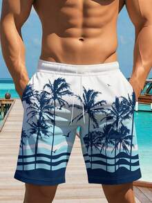 Plus Size Men's 3D Print Shorts, Fashionable Casual Appearance, Luxurious Fabric, Drawstring Waist, Suitable For Summer Outings - Multicolor - View 1