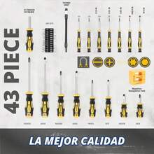 Kit De Herramientas 43 En 1 Destornilladores Magneticos - amarillo - Ver 10
