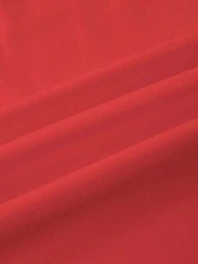 Loose V Neck Red Women's Tee Curved American Text Floating Star Strip Flag Print, Silky Smooth Top For Patriotic Anniversary Holiday Wear - 紅色 - 查看 5