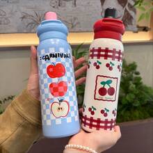 1 bình nước giữ nhiệt 650ml in hình dễ thương, bình chân không bằng thép không gỉ, thích hợp cho trường học, phòng tập thể dục, leo núi và du lịch, thiết kế chống rò rỉ. - Nhiều màu - Xem 2
