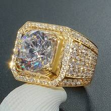1pc Men's Fashion Ring, Luxury Business Style, Embellished Decorative Ring, Suitable For Valentine's Day, Vacation, Commuting, Dating, Party, Wedding, Engagement, Proposal Ring, Suitable For Husband, Boyfriend, Father's Birthday Gift, Anniversary, New Year Gift, Suitable For All Seasons - Gold - View 7