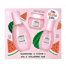 EverlyX The Fruit Company Glow Up Watermelon Facial Set - Include tonico, siero e crema viso con niacinamide, vitamina C, acido ialuronico e AHA - Idrata, illumina e migliora il tono della pelle giorno e notte - Routine completa in 3 fasi - ✅ Consegna in 3-5 giorni - Brillare - Visualizzare 4