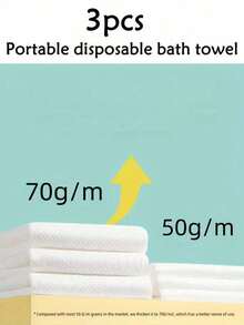 3 piezas/paquete Toallas de baño desechables portátiles, talla grande grandes y talla grande gruesas, empaquetadas individualmente, suaves y amigables con la piel, cómodo baño, fuerte absorción de agua, adecuado para viajes de negocios, hogar, viajes, gimnasio, oficina, vacaciones y campamento - Multicolor - Ver 5