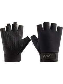 1pair Non-Slip Half-Finger Cycling Gloves,Suitable Cycling,Riding Motorcycle And Skiing,Black Gloves - 黑色 - 查看 1