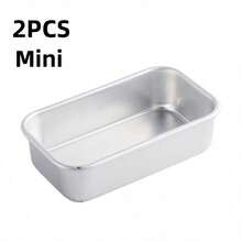 1/2/4pcs Aluminum Cake Baking Molds, Mini Bread Baking Molds, Small Cheesecake Boxes, Baking Tools, Rectangular Toast Boxes, Heat-Resistant And Easy To Clean, Suitable For Making Cheesecake, Brownies And Bread, Holiday Baking Tools - Multicolor - View 14