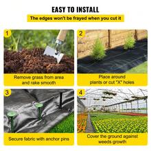 Weeds Barrier Fabric Cloth 3x50 To 6.5x330 Ft Landscape Woven 2.4 To 5.8 Oz PP With High Permeability Mat Ground Cover Garden Weeds Control - 6FTx250FT-4.1Oz - 查看 5