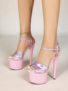 Sexy New Fashion Nightclub Racing Model Pole Dancing High Heel Platform Sandals - Pink - View 5