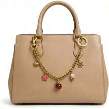 Vintage Gold Bag Charms Purse Extender Chain Floral Cute Wallet Keychain Accessories For Women's Handbags Bags Jeans - 金色花朵與蘋果 - 查看 2