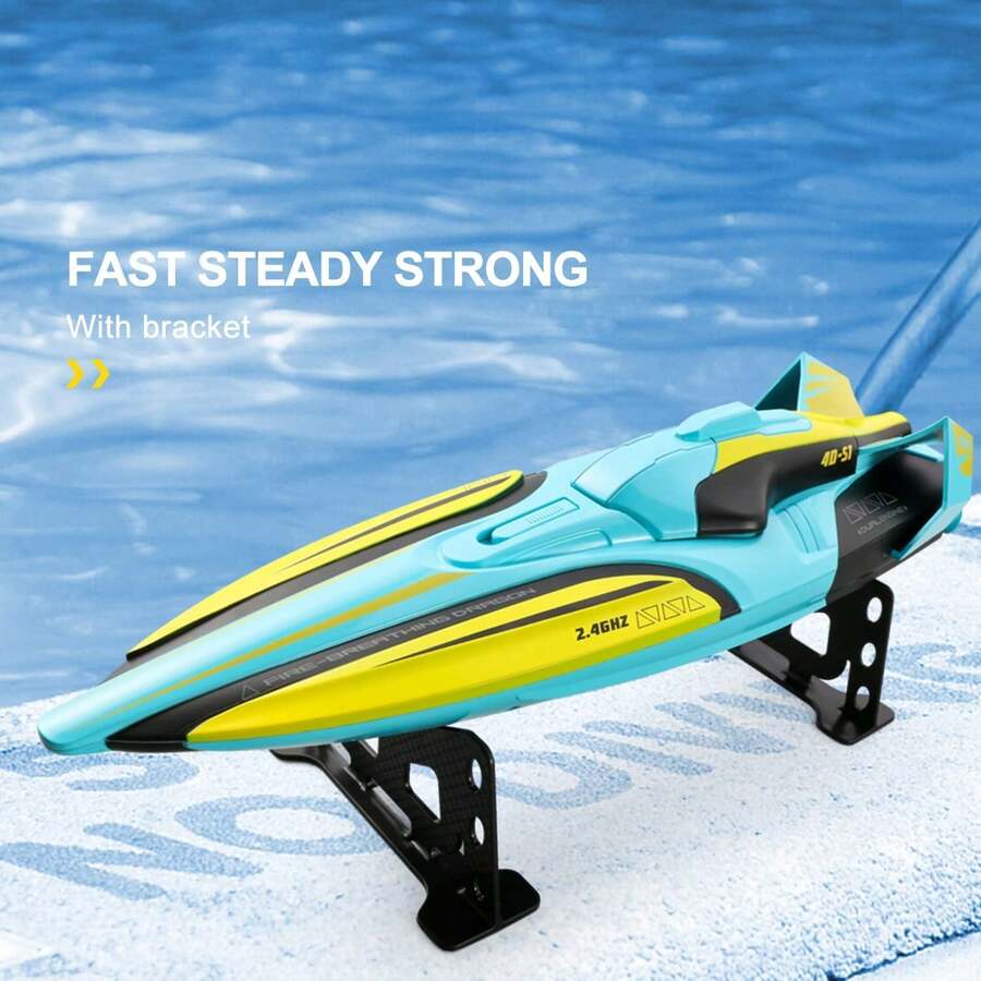 4DRC 20+MPH Remote Control Boat For Kids & Adults,Fast Rc Boat For Pools And Lakes,2.4 GHz Racing Boats With 2 Battery,Low Battery Alarm,Capsize Recovery,Gifts For 8-12 Boys Girls - Green - View 1
