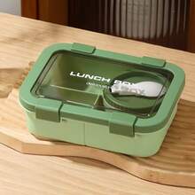1pc Portable Lunch Box With Spoon And Breakfast Cup, Microwave & Dishwasher , Suitable For Office, Outdoor, Camping, School, Picnic, Back To School - Multicolor - View 12