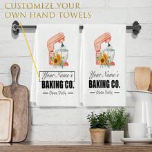 [Customization] 2pcs Customized Kitchen Towel Hanging Dish Towel Bathroom Hand Towel, High Quality Soft Absorbent, New Home Moving, Hostess,, Baking Enthusiasts - Multicolor - View 8