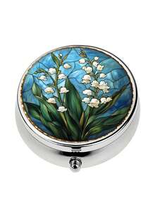 1pc Elegant Purple Daffodil Flower Pill Organizer - 3 Compartment Mini Pill Box With Floral Design, Plastic & Metal, Compact & Portable, Suitable For Purse, Pill Box, Elegant Pill Organizer, For Women, Medication Storage - Multicolor - View 14