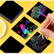Bộ 200/100 cuốn sổ vẽ tranh cào cầu vồng - Hé lộ những họa tiết ẩn sống động, những tấm thiệp vẽ thủ công sáng tạo, món quà tuyệt vời cho sinh nhật, lễ Phục sinh, Halloween, Giáng sinh và các dịp lễ khác. - Nhiều màu - Xem 5
