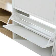 4-Piece Wardrobe Set – With Shoe Cabinet, Bench, Wall-Mounted Coat Rack & Mirror, Complete Hallway Furniture Set For Entryway And Entrance Area, Dimensions: W139.5 X D35 X H166 Cm - View 1