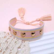 1pc Rivet Heart Bohemian Bracelet - Champagne - View 6