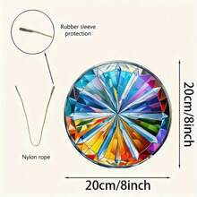 4-Season 2D Flat Boho Style 8-Inch Acrylic Prism Suncatcher - Vibrant Rainbow Refraction, Suitable For Porch, Garden, Office Or Home Wall Decor - Gift For Friends And Family, 2D Flat - A - View 7