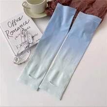 Ice Sleeves Sunscreen UV Protection Gradual Change Color Ice Silk Sleeves Men's And Women's Same Arm Sleeves Ice Sleeves Women's Sunscreen Sleeves - 綠色藍色 - 查看 4