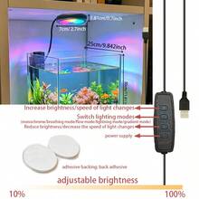 壁挂式彩色水族箱照明灯，多种灯光颜色和模式，亮度及速度可调，自带双面胶，适用于室内小型水族箱（两栖动物/小型鱼类/乌龟/蜥蜴/蛇/变色龙）照明，使小型水族箱充满活力，富有氛围。 - 查看 11
