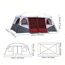8/12 Person Camping Tent Quick-Setup, Spacious Two-Room Camping Tent, Waterproof And Windproof, With Breathable Mesh Windows, Perfect For Hiking, The Beach, And The Backyard. - Multicolor - View 12