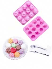 Khuôn làm bánh, khuôn thạch agar, khuôn muffin, khuôn silicon chịu nhiệt dùng trong gia đình, khuôn làm sô cô la, khuôn làm bánh hình hoạt hình sáng tạo, khuôn bóp nhỏ giọt keo. - Nhiều màu - Xem 4