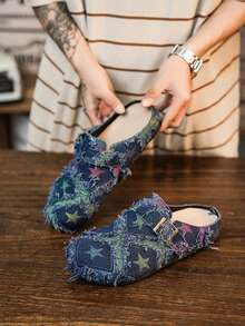 GAISIMA Men's Summer Slip-On Sandals, Thick Sole Casual Slippers, Couples Shoes - Navy Blue - View 4