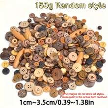 Bộ hỗn hợp 10/30/50/80/100/120/150/260g gồm các loại cúc gỗ tự nhiên, cúc tròn dùng để làm đồ thủ công, cúc may, thích hợp cho việc tự làm tranh vẽ trên cúc, đồ thủ công mỹ nghệ, v.v. - Nhiều màu - Xem 21