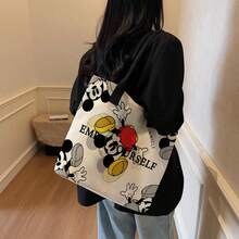 Disney 1个迪士尼米奇老鼠风格单肩包，卡通帆布包，学校和办公室收纳包 - 長方形 - 查看 2