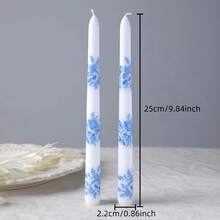 2pcs Vintage Style Long Candles, Size 0.86 X 9.84 Inches, Suitable For Meditation Lighting, Photography Props, Home Decor, Hotel Decor, Desktop Decor, Romantic Candlelight Dinner, Holiday Decoration, Desktop Decor, Women's Gift, Thoughtful Gift, Wedding Centerpiece Decor, Birthday Gift, Holiday Gift, Romantic Wedding - A - View 12