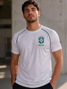 Kit Of 2 Men's Brazil World Cup Fan T-Shirts For The Brazilian National Team - Black and White - View 2