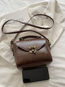 Retro Latch Mini Handbag - Brown - View 6