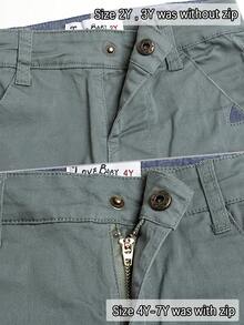 Boys' Letter Embroidery Casual Woven Pants - Olive Green - View 12