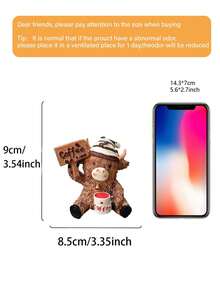 1件棕色高地牛雕塑裝飾品，咖啡牛桌面擺件，蘇格蘭樹脂小牛雕像，適用於居家、花園、廚房、辦公室、多層置物架桌面 - 均碼 - 查看 8