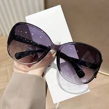 1 Pair Of Women'S Retro Versatile Large Frame Glasses2026 - Đỏ - Xem 3