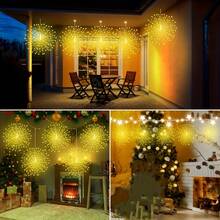 1pc Solar Powered Outdoor Firework Lights, 300/450 LED Fairy String Lights, Warm White/Multi-Color/White, 8 Modes Copper Wire Fairy Lights For Patio, Umbrella, Eaves, Garden, Tree, Tent, Hotel Decor - Fireworks Lights - View 6